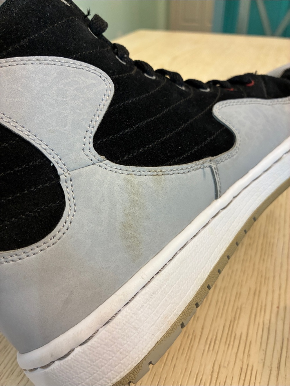 Men’s Nike Jordan Air SOG “Black Cement” High Top Sneaker Shoes (Black/Grey) - Picture 9 of 16